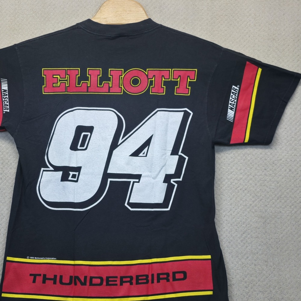Vintage 1995 Bill Elliott T-Shirt XL NASCAR McDonald's All Over Print USA Made‎ - Picture 4 of 9